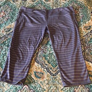 Striped Purple Athleta Capri Leggings